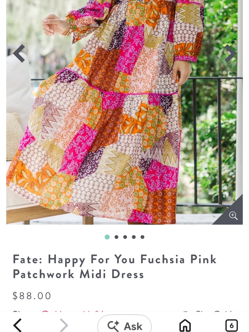 Avara Fate Happy For You Fuchsia Pink Cotton Patchwork Maxi Dress Pink Multi M - Picture 11 of 13
